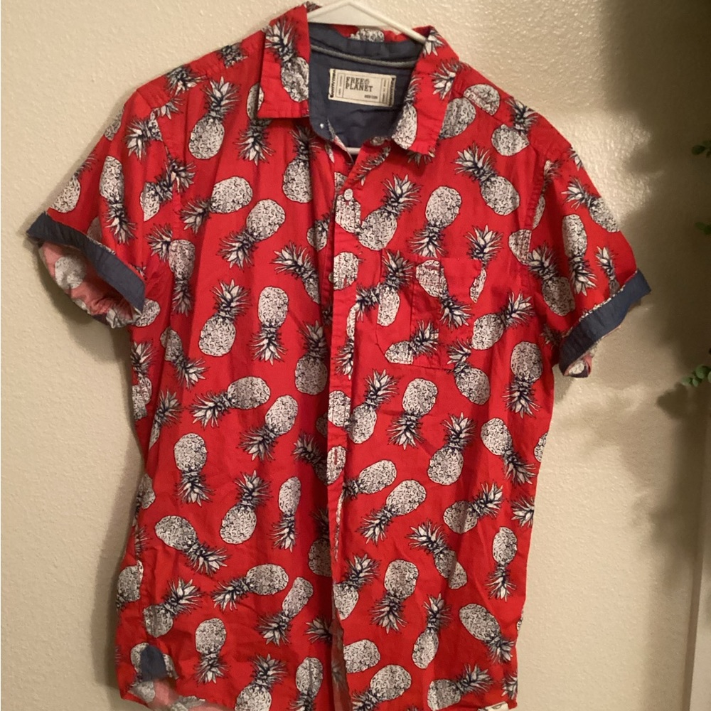 Men’s Free Planet Button Down Shirt
